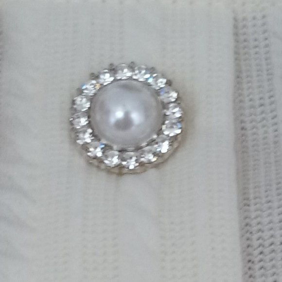 Nwt FLOWER & FEATHER Cream Button Down Cardigan Sweater Sz S Very CHIC! - Picture 4 of 6